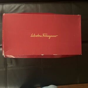 Salvatore Ferragamo Red and Gold Branded Shoe Box